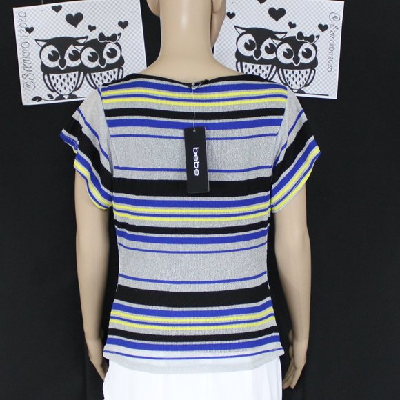 Bebe Brelyn Stripe Cowl Neck Top - Picture 4 of 6